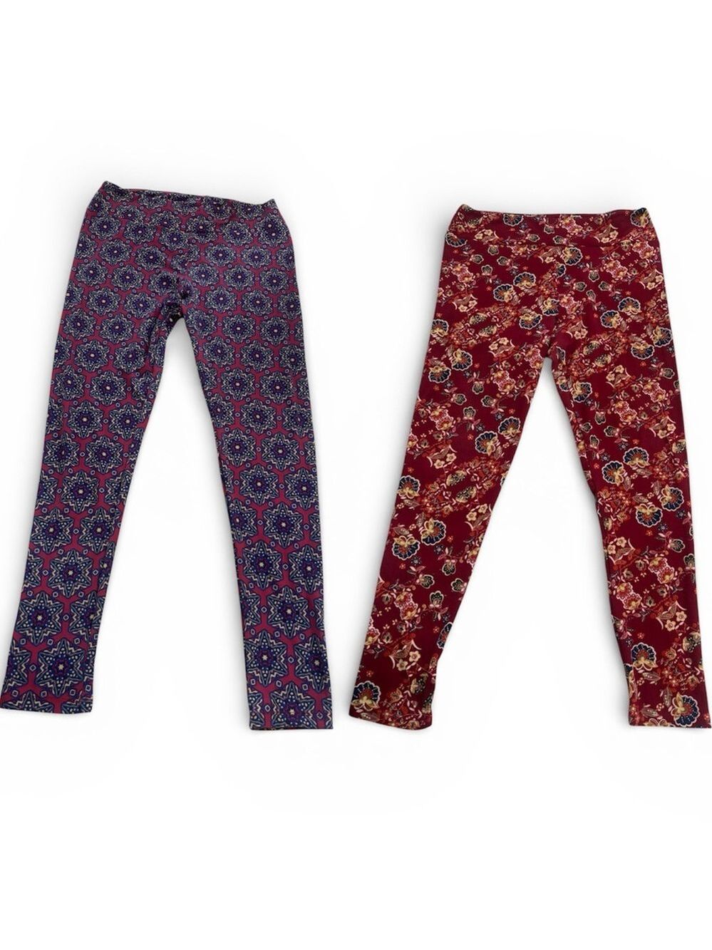 LuLaRoe Leggings Women Blue and Red Patterns